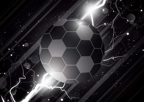 かっこいいサッカーボールと雷の背景素材 スポーツ,サッカー,ボール,雷,稲妻,光,パーティクル,背景のイラスト素材