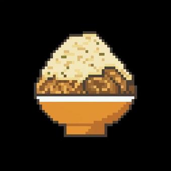 二郎系ラーメン　ドット絵 ドット絵,ピクセルアート,ドット,二郎系,ラーメンのイラスト素材