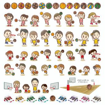 バスケットボールイラストセット