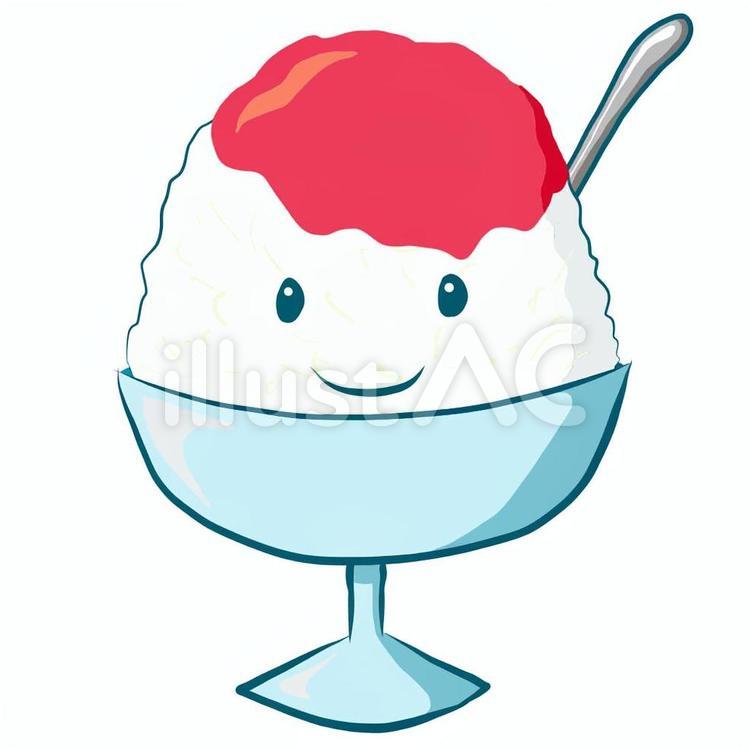 かきごおり(赤) カキ氷,夏,赤のイラスト素材