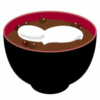 白玉と小豆のぜんざい（お椀入り） 和菓子,冬,白玉ぜんざい,お正月,スイーツ,ひな祭り,ぜんざい,白玉,小豆,あんこのイラスト素材