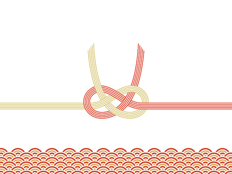 熨斗のイラスト　水引 水引,あわじ結び,熨斗,お祝い,和風,御歳暮,御中元,プレゼント,贈答,のし紙のイラスト素材