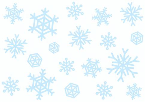 【雪の結晶の背景】4 水色