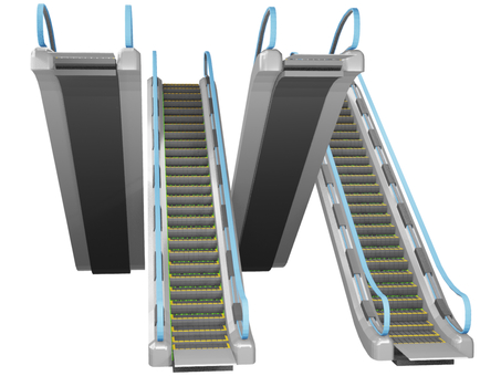 エスカレーター エスカレーター,エスカレータ,es,階段,手すり,自動階段,移動階段,ステップ,段,段々のイラスト素材