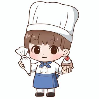 パティシエ パティシエ,料理,お菓子,コック,人物,かわいい,ケーキのイラスト素材