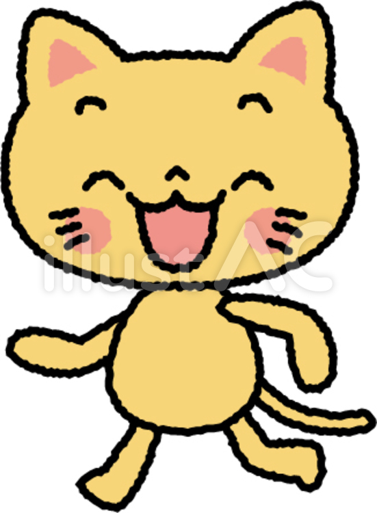 動物のかけっこ：ネコ 動物,アニマル,かわいいのイラスト素材