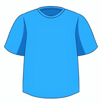 シンプルなTシャツ(青)のイラスト 青,tシャツ,半袖,服,衣類,ファッション,無地,イラスト,手描き,シンプルのイラスト素材
