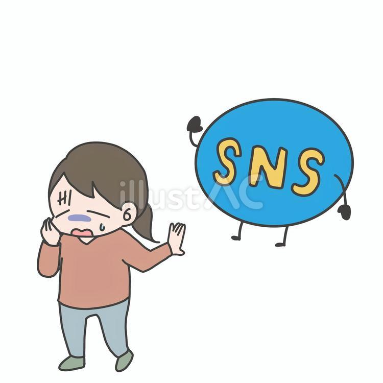 SNS離れしている人のイラスト sns,インターネット,離れのイラスト素材