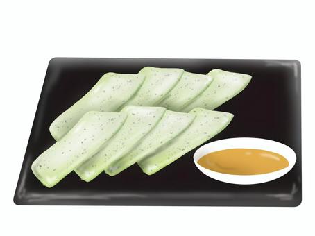 さしみこんにゃく 刺身こんにゃく,酢味噌,ヘルシー,和食,盛り付け,一品料理,食べ物のイラスト素材