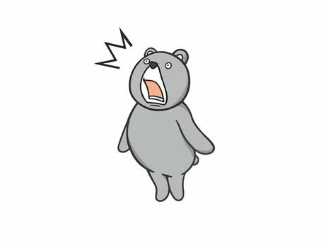 驚いた様子の動物（どうぶつ）の熊（くま） 驚く,びっくり,くま,動物,可愛い,面白い,ぽっちゃり,思いがけない,リアクション,ポーズのイラスト素材