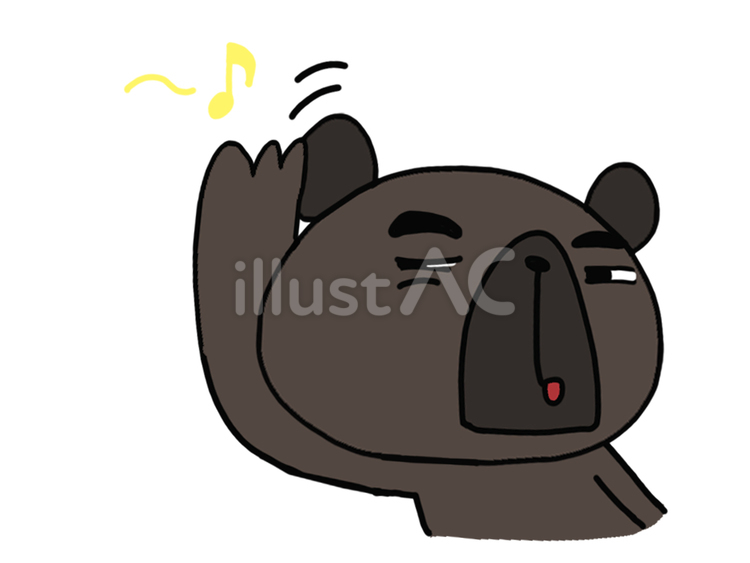 聞き耳を立てる熊 熊,聞き耳,音のイラスト素材
