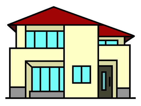 一軒家 一軒家 一軒家,一戸建て,建物,分譲住宅,マイホーム,イラストのイラスト素材