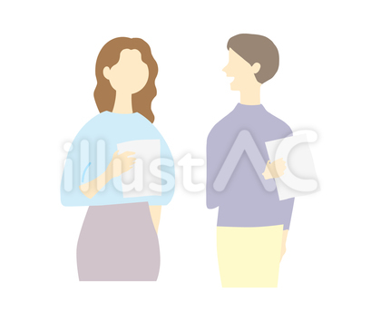 仕事で話している二人