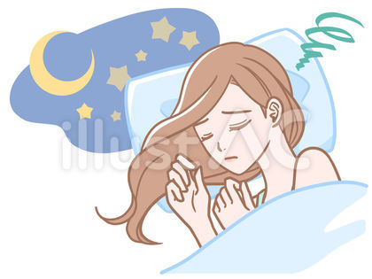 寝苦しい女性_肌色