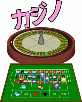 カジノ　 カジノ,ルーレット,チップ,テーブル,賭ける,回る,イメージ,カタカナ,立体のイラスト素材