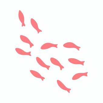 シンプルな魚の群れのイラスト 魚,群れ,アイコン,シンプル,おしゃれ,かわいい,夏,海,海辺,きれいのイラスト素材