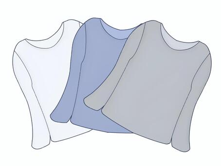 長袖インナー3枚セット 男性,肌着,下着,アンダーウェア,トップス,衣類,シンプル,清潔感,長袖,カットソーのイラスト素材