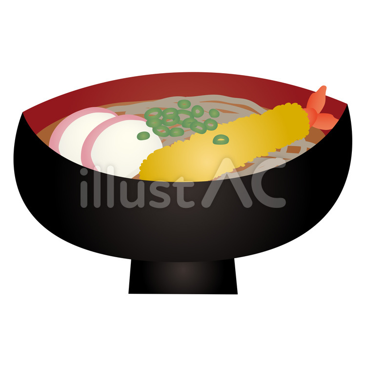 soba そば,天そば,年越しそばのイラスト素材