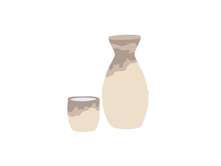 日本酒（熱燗） 日本酒,居酒屋,飲み会,アルコール,飲み物,飲酒,晩酌,酔い,ほろ酔い,定番のイラスト素材