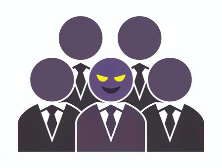 悪い顔のネクタイの人々 詐欺師,悪徳業者,人物,悪人,アイコン,悪い,闇営業,闇,犯罪者,不気味のイラスト素材