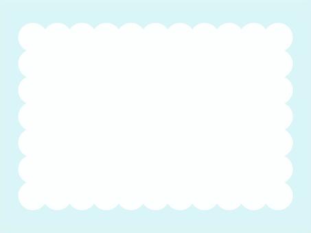 シンプルで可愛い、もこもこフレーム 水色 背景,フレーム,パステル,水色,くすみカラー,大人かわいい,もこもこ,フワフワ,フリフリ,フリルのイラスト素材