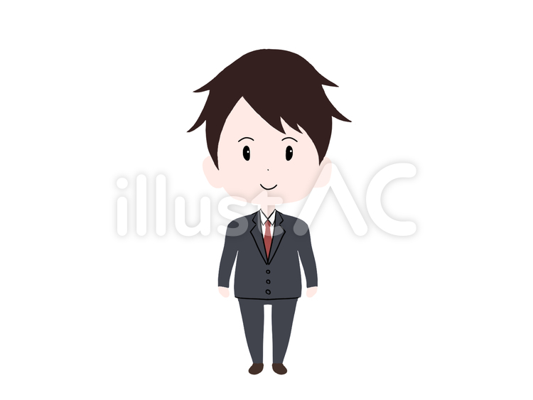 スーツの会社員　若者 会社員,男性,20代のイラスト素材