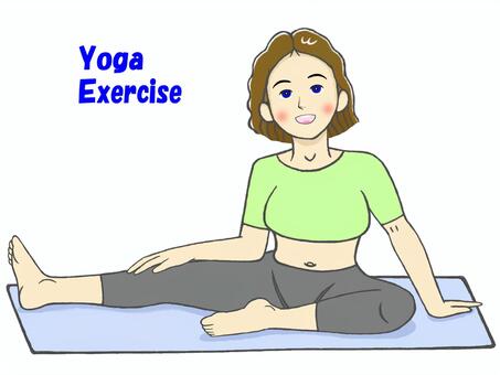 ヨガエクササイズで健康とストレス解消 ヨガ,エクササイズ,女性,インストラクター,若い,健康,元気,強靭,マット,スポーツのイラスト素材