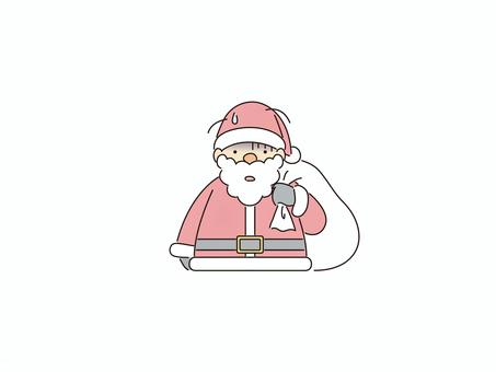 ドン引きするサンタ 戸惑い,困惑,引く,拒絶,ショック,カラー,サンタクロース,クリスマス,サンタのイラスト素材