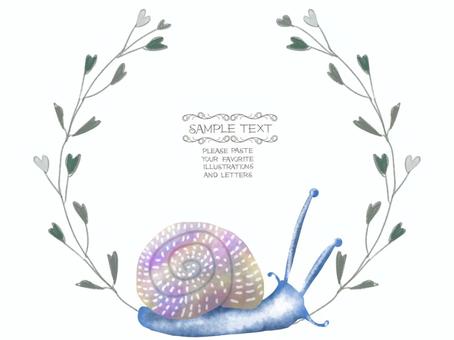 Cochlear and pencil-drawn plant frame, snails, snails, plant, JPG and PNG