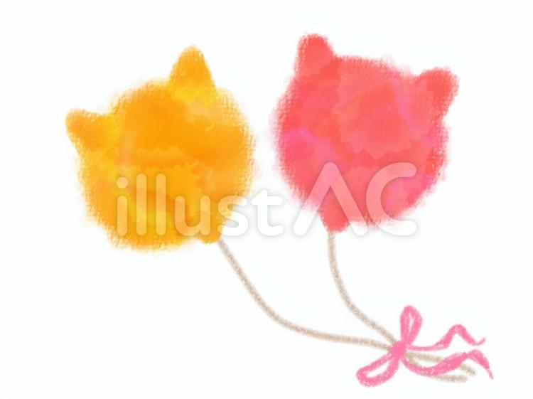 猫の形の風船 風船,お祝い,誕生日のイラスト素材