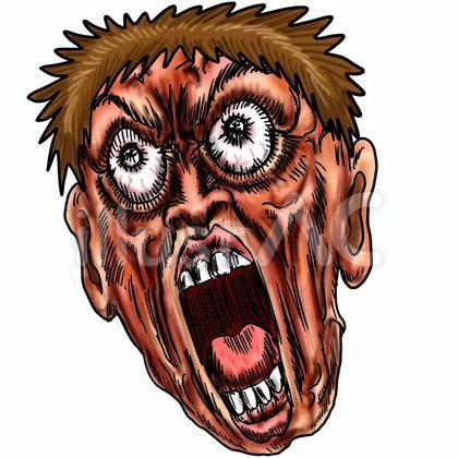激怒する男性の頭部