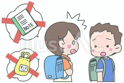 忘れ物に気づいたこども
