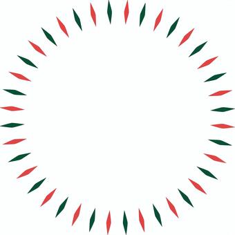 拡散丸フレーム・クリスマスカラー フレーム,丸,白バック,飾り,円,ベクター,額,囲み,枠,拡散のイラスト素材