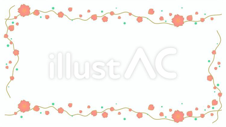 桜和風枠 桜,さくら,春のイラスト素材