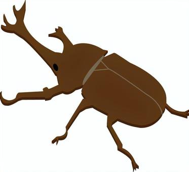 カブトムシ（アイソメトリック） カブトムシ,アイソメトリック,昆虫,夏,成虫,茶色,採取,可愛い,シンプルのイラスト素材