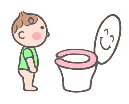 1人でおトイレできるかな トイレ,幼児,こども,乳幼児,便器,うんち,おしっこ,育児,子育て,成長のイラスト素材