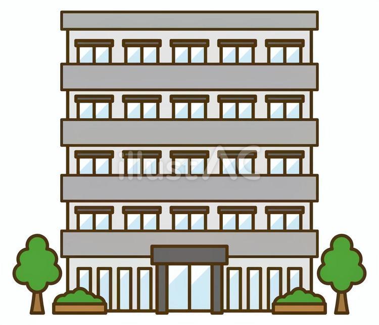 5階建ての都会的なマンションの外観 マンション,アパート,集合住宅のイラスト素材