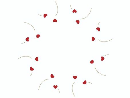 ハートのフレーム ハート,フレーム,投げる,円,丸,放物線,赤色,シンプルのイラスト素材