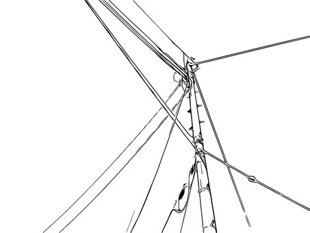 漫画風線画素材　電柱と電線 漫画,挿絵,線画,電柱,漫画風線画,白黒線画,電柱イラスト,電線,配電線,街中の電柱のイラスト素材