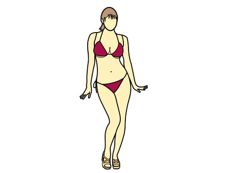 ビキニ女子 ビキニ,水着,夏,真夏,サマー,人,人物,女性,大人,学生のイラスト素材