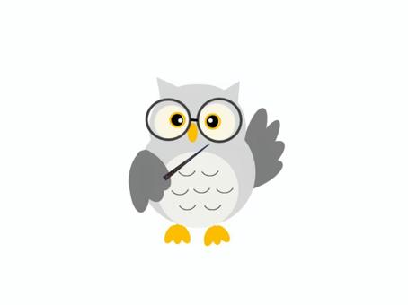 ふくろう先生② ふくろう,先生,教える,授業,ポイント,チェック,お知らせ,説明,解説,動物のイラスト素材