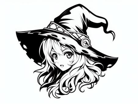 Illustration, witch, girl, witch hat, 