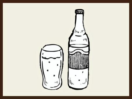 ビール　リアル　イラスト ビール,リアル,瓶ビール,グラス,夏,海外,泡,お酒,ラベル,イラストのイラスト素材