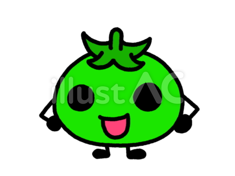 トマトちゃん　緑 野菜,トマト,やさいのイラスト素材