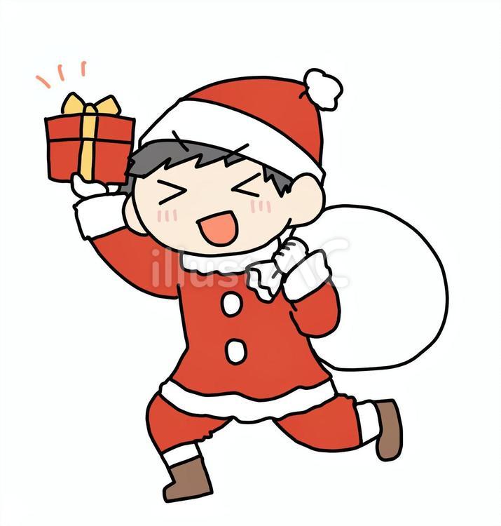 サンタ服で笑顔の男性 男性,サンタ,笑顔のイラスト素材