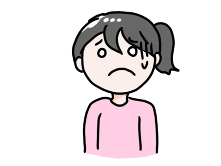 困った顔の女性のイラスト 困った顔の女性のイラスト 困る,女性,不安のイラスト素材