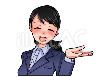 笑顔で案内する女性