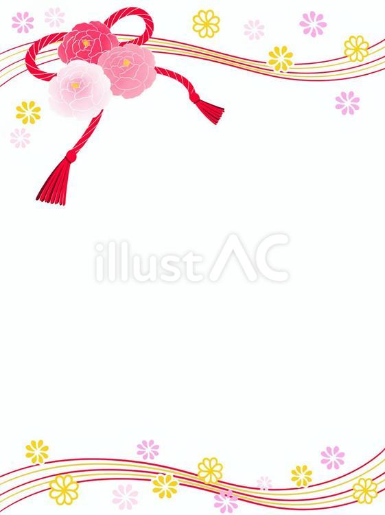 牡丹フレーム③縦 牡丹,花,フレームのイラスト素材