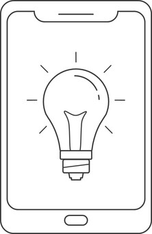 スマートホーム IoTアイコン（照明） スマートホーム,iot,電球,アイデア,ひらめき,モノクロ,線画,スマホ,モバイル操作,遠隔操作のイラスト素材