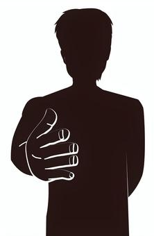 手差し出す 手差し出す 握手,手,差し出す,友好,求める,正面,上半身,男性,シルエットのイラスト素材